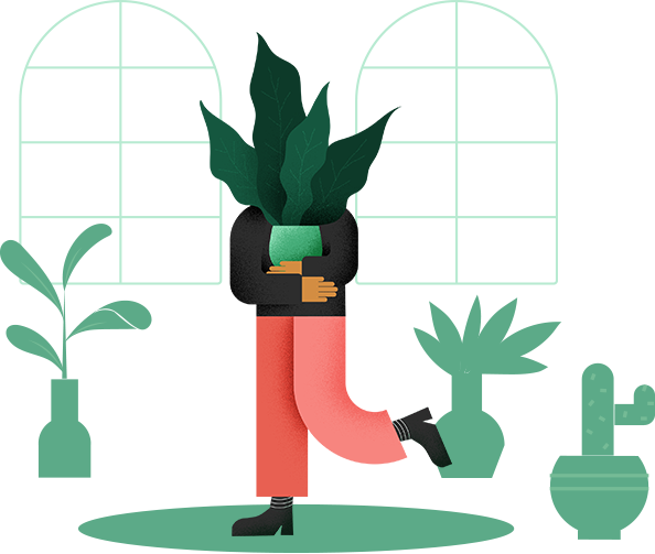 Person holding plants