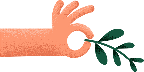 Icon of a hand holding a plant